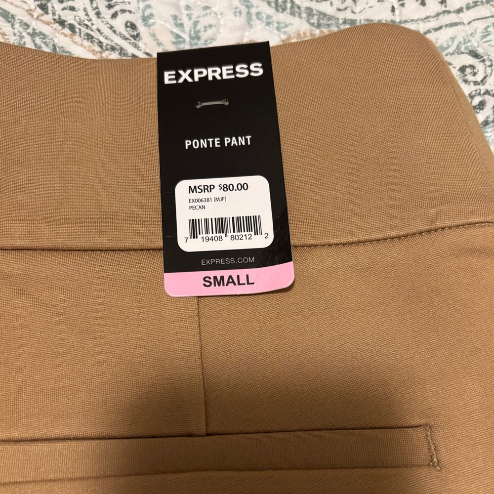 Express stretch tan point pant size small